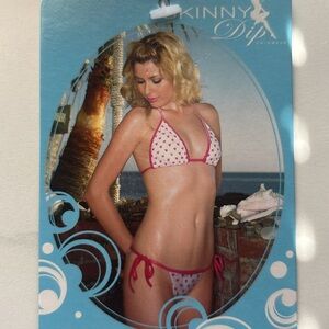 Leg Avenue Hot Pink & White Heart String Bikini Set​